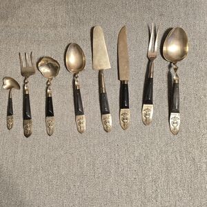 Vintage serving utensils Thailand wood handles